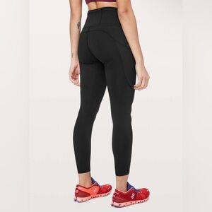 Lululemon Fast & Free 7/8 Tight II *Non-Reflective Nulux 25" Black size 18